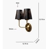 Devansh Metal Electric Wall Light in Gold Colour with Black Shade Count of 2 Lights