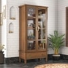 Malabar Bookshelf Display Cabinet 55 book Capacity Amber Walnut Finish