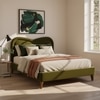 Elaris Curve Comfort King Size Bed Bed in velvet With Engineer Wood Frame & Hydraulic Storage