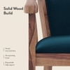 Bella Solid Wood Lounge Chair in Teak Finish and Night Blue Velvet Colour