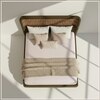 Heritage Cane Upholstered Queen Size Bed in Linen With Oak wood Frame
