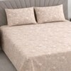 Kira Cream Floral 400 TC Cotton Flat Queen Size Bedsheet with 2 Pillow Covers – Threads