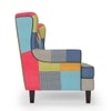 Minnelli 2 Seater Fabric Loveseat In Retro Patchwork Colour