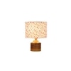 Landon Multicolor cotton table lamp with Natural Wood Base