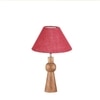 Devansh Pink Jute Table Lamp With  Wood Natural Base (10X18 Inches)-35