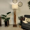 Victoria Beige Jute Floor Lamp with Beige Jute Base