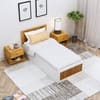 Hexa Engineered Wood Modern Single Bed With Headboard With Storage In Frosty White And Giant Wood