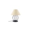 Carlisle Off White Fabric Shade Table Lamp with Black Iron Base