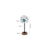 Maxton Multicolour Fabric Shade Table Lamp with Natural Wood & Iron Base