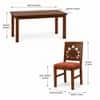 Globally Indian Yashvi Solid Sheesham Wood 6 Seater Dining Table Set 6 Chairs Terracotta Orange