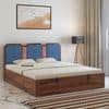 Classic Sheesham Wood Queen Size Bed With Hydraulic Storage in Provincial Teak Finish