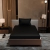 Stoa Paris 300TC UltrSatin Single Bedsheet Set Satin Single Midnight Black
