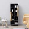 Hexa Engineered Wood Bookshelf Multipurpose Storage Rack in Slate Grey and Giant Wood Colour