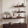 Ruki Set Of 3 - Small, Medium And Large Wall Shelves In Toasted Walnut Finish
