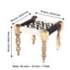 Oakville Sheesham Wood Vintage 2 Seater Maachi Balcony Bench with 2 Stools in Black and White