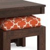 Kivaha 2 Seater Coffee Table Finish Walnut Fabric Morocco Lattice Rust