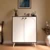 Nextstep Modern Metal Floor Cabinet Walnut