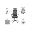 Butterfly High Back Ergonomic Mesh Office Chair in Grey Colour