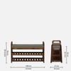 Mosselyn Solid Wood Shoe Rack with Seating in Walnut Brown finish