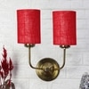 Devansh Metal Electric Wall Light in Gold Colour with Maroon Shade Count of 2 Lights