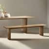 Modern Solid Wood Dining Set with Bench in Morgan Natural