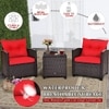 Carry Bird Wicker Patio Furniture Outdoor Balcony Chairs In Brown And Red Colour