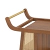 Yura Solid Wood And Cane Bar Trolley (Amber Walnut Finish)