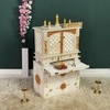 D'Dass Multi Color Mdf and Sheesham Wooden Temple With Cabinet For Pooja