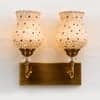 Devansh Metal Electric Wall Light in Antique Gold Colour with Red Shade Count of 1 Light