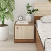 Stanley Bed Side Exotic Teak & Light Oak Finish