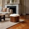 Loaf Solid Wood Pouf in White Colour