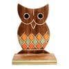 Wall Decor Handcrafted Wooden Tribal Art Owl Shelf (6.5x4x9.2)
