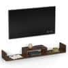 Aero Engineering Wood Wall Mount Tv Entertainment Unit In Brown Maple Finish