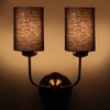 Devansh Metal Electric Wall Light in Gold Colour with Black Shade Count of 2 Lights