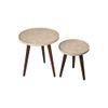 Ethereal Gold Round Nesting Tables with Wooden Legs, Side Tables, Wooden Tables, Living Room Decor by A Tiny Mistake