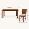 Globally Indian Mahira Solid Sheesham Wood 6 Seater Dining Table Set 6 Chairs Grey