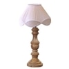 Devansh Off-White Cotton Vintage  Lamp With Wood Base (12X20)