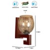 Devansh Solid Wood Electric Wall Light in Brown Colour with Lavender Shade Count of 1 Light