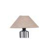 Aspen Beige Natural Fiber Floor Lamp with Black Iron Base