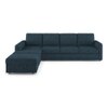 Apollo Compact Fabric Sectional Compact Sofa (Colour : Indigo Blue, Cushion : Hard, Back Type : Regular, Seating Capacity : Left Aligned 3 Seater + Left Aligned Chaise)