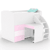 Fun House Loft Bed Ith Integrated Pull Out Desk  White And Pink In White and Pink Colour