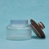 Ireka Homes Bubble Glass Canister with Airtight Wooden Lid – Food Storage (5 x 5.5 in)