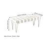 Belmont Sheesham Wood Mid Century 3 Seater Bench With Metal Legs In Grey Fabric
