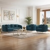 Amora 1 Seater Fabric Sofa In Night Blue Velvet Colour
