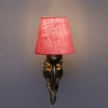 Devansh Metal Electric Wall Light in Antique Gold Colour with Pink Shade Count of 1 Light