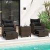 Carry Bird Wicker Patio Furniture Outdoor Balcony Chairs In Brown And Black Colour
