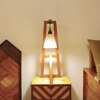 Achille Brown Wooden Table Lamp with White Jute Lampshade