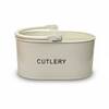 Galvanized Cutlery Holder In Beige Colour