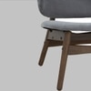 Scandinavian Polara Two Seater Lounge Chair Grey Cocoa Finish