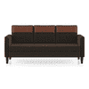 Hugo 3 Seater Fabric Sofa (Cedar Brown)